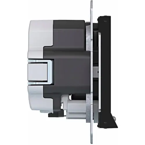 Hager Berker WAS1462BG wandcontactdoos randaarde Safety Plus met LED-orientatielicht A1/A8/C1/C8 nachtzwart glans