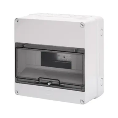 Gewiss GW40005 opbouwkast leeg 12 modules 1 rij DIN-rail IP55 transparante deur wit