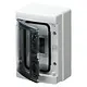 Gewiss GW40101 opbouwkast leeg 4 modules 1 rij DIN-rail IP65 transparante deur wit