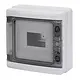 Gewiss GW40102 opbouwkast leeg 8 modules 1 rij DIN-rail IP65 transparante deur wit