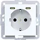 Hager Berker WAS4055WG wandcontactdoos randaarde met 2x USB-C A1/A8/C1/C8 lichtwit glans