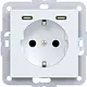 Hager Berker WAS4055WM wandcontactdoos randaarde met 2x USB-C A1/A8/C1/C8 lichtwit mat
