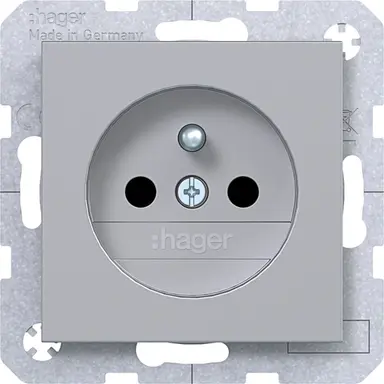 Hager Berker WAS1600TA wandcontactdoos penaarde Safety Plus A1/A8/C1/C8 titaan