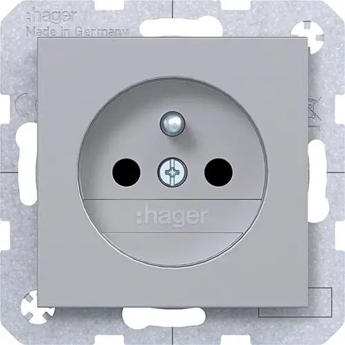 Hager Berker WAS1600TA wandcontactdoos penaarde Safety Plus A1/A8/C1/C8 titaan