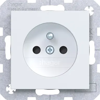 Hager Berker WAS1600WM wandcontactdoos penaarde Safety Plus A1/A8/C1/C8 lichtwit mat