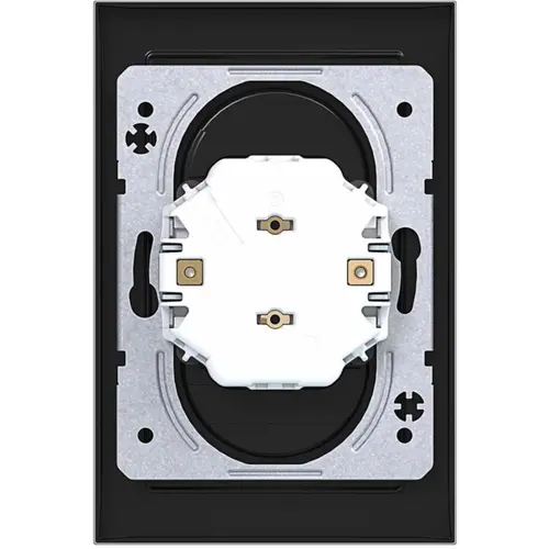 Hager Berker WAS5470BG wandcontactdoos 2-voudig zonder randaarde Safety Plus voor enkele inbouwdoos A1 nachtzwart glans