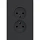 Hager Berker WAS5470BM wandcontactdoos 2-voudig zonder randaarde Safety Plus voor enkele inbouwdoos A1 nachtzwart mat