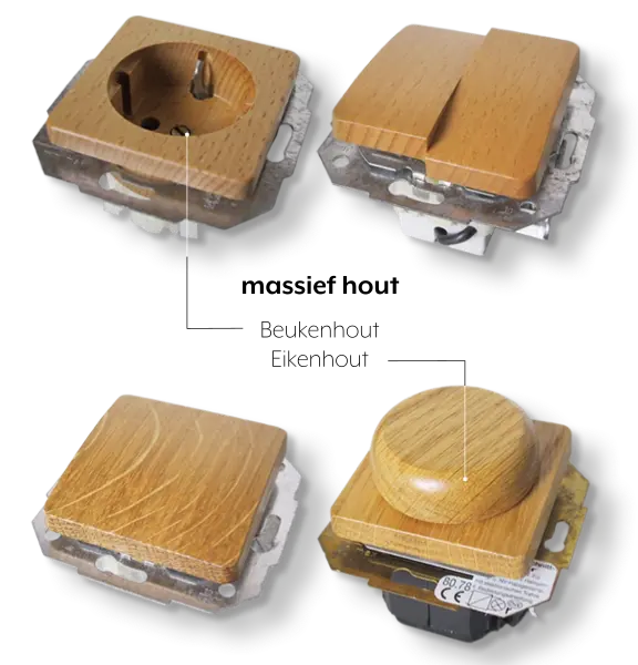 Voorbeelden van Kopp HK02 centraaldelen in massief hout