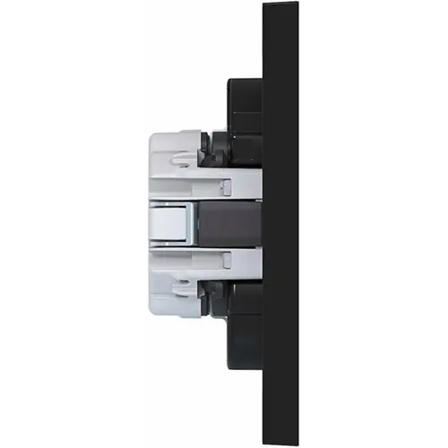 Hager Berker WAS2170BG wandcontactdoos 2-voudig randaarde voor ovale 1,5 inbouwdoos A1 nachtzwart glans