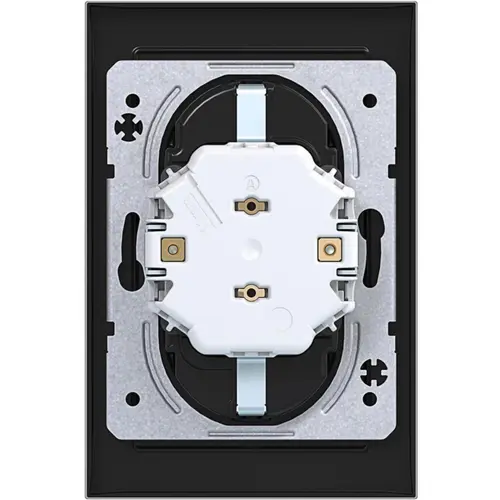 Hager Berker WAS2170BG wandcontactdoos 2-voudig randaarde voor ovale 1,5 inbouwdoos A1 nachtzwart glans