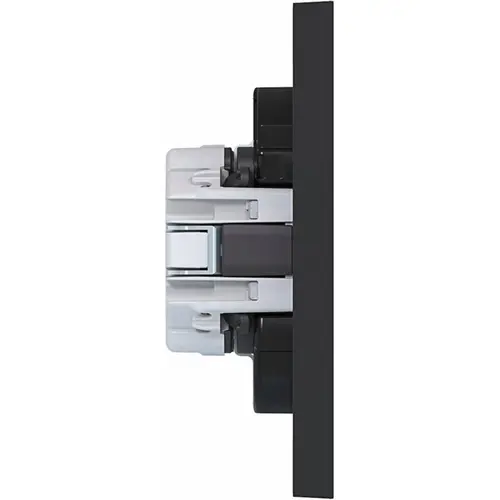 Hager Berker WAS2170BM wandcontactdoos 2-voudig randaarde voor ovale 1,5 inbouwdoos A1 nachtzwart mat