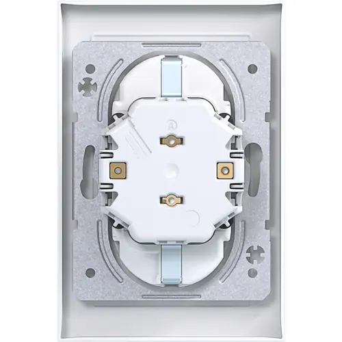 Hager Berker WAS2170WG wandcontactdoos 2-voudig randaarde voor ovale 1,5 inbouwdoos A1 lichtwit glans