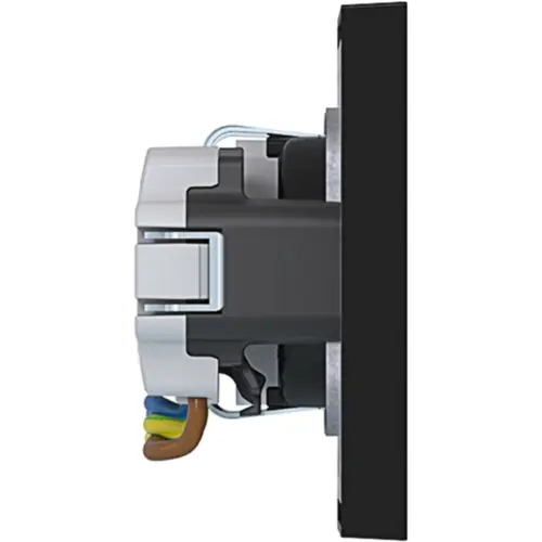 Hager Berker WAS2123BG wandcontactdoos 2-voudig randaarde voorbedraad voor duo-inbouwdoos A1 nachtzwart glans