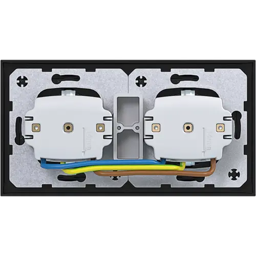 Hager Berker WAS2123AT wandcontactdoos 2-voudig randaarde voorbedraad voor duo-inbouwdoos A1 antraciet mat