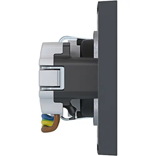 Hager Berker WAS2123AT wandcontactdoos 2-voudig met randaarde voorbedraad voor duo-inbouwdoos A1 antraciet mat