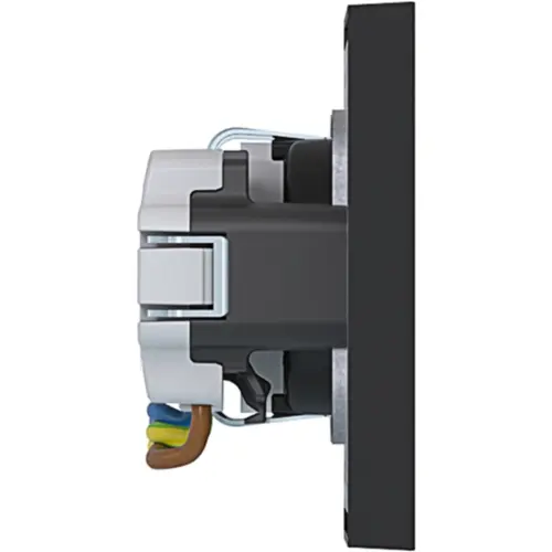 Hager Berker WAS2123BM wandcontactdoos 2-voudig randaarde voorbedraad voor duo-inbouwdoos A1 nachtzwart mat