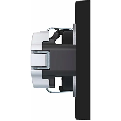 Hager Berker WAS1220BG wandcontactdoos randaarde Safety Plus voor afzonderlijke montage A1 nachtzwart glans