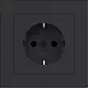 Hager Berker WAS1220BM wandcontactdoos randaarde Safety Plus voor afzonderlijke montage A1 nachtzwart mat