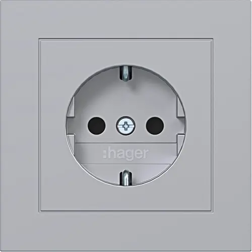 Hager Berker WAS1220TA wandcontactdoos randaarde Safety Plus voor afzonderlijke montage A1 titaan