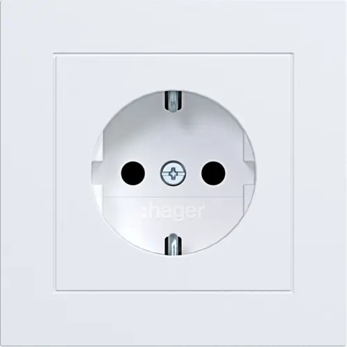 Hager Berker WAS1220WM wandcontactdoos randaarde Safety Plus voor afzonderlijke montage A1 lichtwit mat