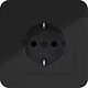 Hager Berker WAS1221BG wandcontactdoos randaarde Safety Plus voor afzonderlijke montage C1 nachtzwart glans