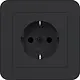 Hager Berker WAS1221BM wandcontactdoos randaarde Safety Plus voor afzonderlijke montage C1 nachtzwart mat