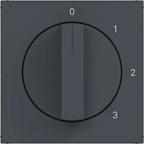 Hager Berker WAF1315AT draaiknop driestandenschakelaar met nulstand 0-1-2-3 A1/A8/C1/C8 antraciet mat