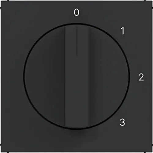 Hager Berker WAF1315BM draaiknop driestandenschakelaar met nulstand 0-1-2-3 A1/A8/C1/C8 nachtzwart mat