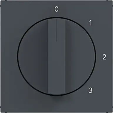 Hager Berker WAF1315AT draaiknop driestandenschakelaar met nulstand 0-1-2-3 A1/A8/C1/C8 antraciet mat