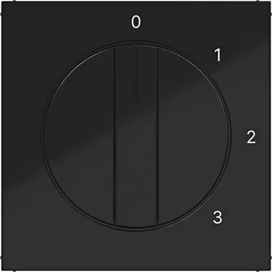 Hager Berker WAF1315BG draaiknop driestandenschakelaar met nulstand 0-1-2-3 A1/A8/C1/C8 nachtzwart glans