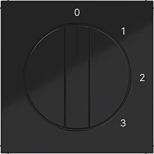 Hager Berker WAF1315BG draaiknop driestandenschakelaar met nulstand 0-1-2-3 A1/A8/C1/C8 nachtzwart glans