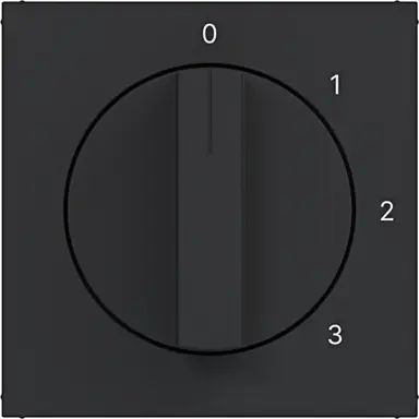 Hager Berker WAF1315BM draaiknop driestandenschakelaar met nulstand 0-1-2-3 A1/A8/C1/C8 nachtzwart mat