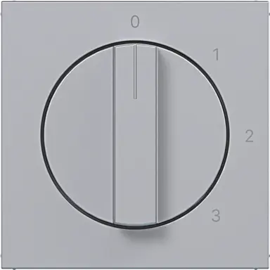 Hager Berker WAF1315TA draaiknop driestandenschakelaar met nulstand 0-1-2-3 A1/A8/C1/C8 titaan