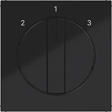 Hager Berker WAF1316BG draaiknop driestandenschakelaar 2-1-3 A1/A8/C1/C8 nachtzwart glans
