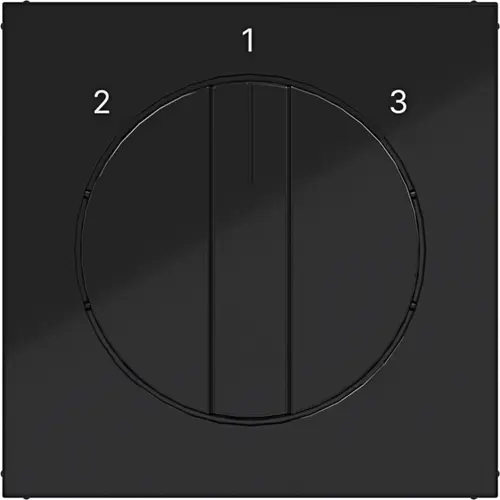 Hager Berker WAF1316BG draaiknop driestandenschakelaar 2-1-3 A1/A8/C1/C8 nachtzwart glans