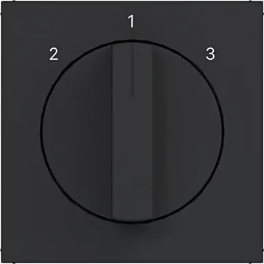 Hager Berker WAF1316BM draaiknop driestandenschakelaar 2-1-3 A1/A8/C1/C8 nachtzwart mat