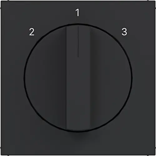 Hager Berker WAF1316BM draaiknop driestandenschakelaar 2-1-3 A1/A8/C1/C8 nachtzwart mat