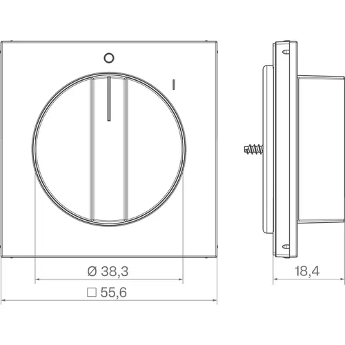 Hager Berker WAF1318BM draaiknop voor draaischakelaar aan/uit met opdruk 0-1 A1/A8/C1/C8 nachtzwart mat