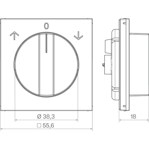Hager Berker WAF1317BG draaiknop jaloeziebediening A1/A8/C1/C8 nachtzwart glans