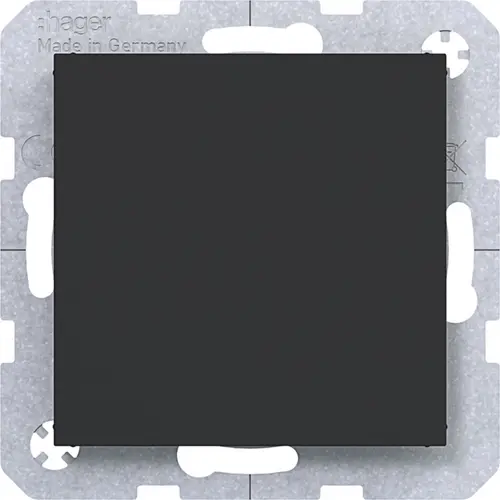 Hager Berker WAF1001BM blinddeksel incl. draagframe A1/A8/C1/C8 nachtzwart mat