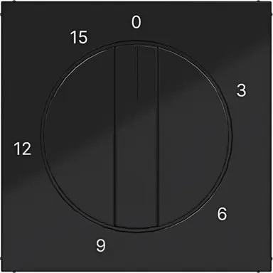 Hager Berker WAF1314BG draaiknop tijdschakelaar 15 minuten A1/A8/C1/C8 nachtzwart glans