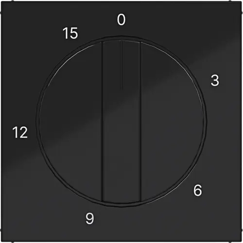 Hager Berker WAF1314BG draaiknop tijdschakelaar 15 minuten A1/A8/C1/C8 nachtzwart glans
