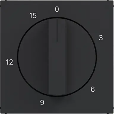 Hager Berker WAF1314BM draaiknop tijdschakelaar 15 minuten A1/A8/C1/C8 nachtzwart mat