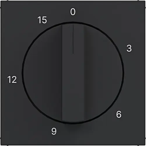 Hager Berker WAF1314BM draaiknop tijdschakelaar 15 minuten A1/A8/C1/C8 nachtzwart mat