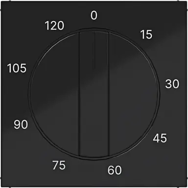Hager Berker WAF1313BG draaiknop tijdschakelaar 120 minuten A1/A8/C1/C8 nachtzwart glans