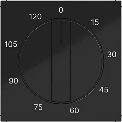 Hager Berker WAF1313BG draaiknop tijdschakelaar 120 minuten A1/A8/C1/C8 nachtzwart glans