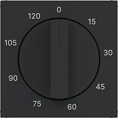 Hager Berker WAF1313BM draaiknop tijdschakelaar 120 minuten A1/A8/C1/C8 nachtzwart mat