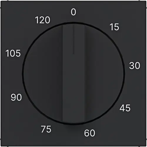Hager Berker WAF1313BM draaiknop tijdschakelaar 120 minuten A1/A8/C1/C8 nachtzwart mat