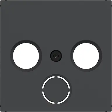 Hager Berker WAF1168BM centraalplaat voor antennecontactdoos radio/tv/satelliet A1/A8/C1/C8 nachtzwart mat