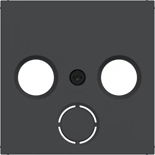 Hager Berker WAF1168BM centraalplaat voor antennecontactdoos radio/tv/satelliet A1/A8/C1/C8 nachtzwart mat
